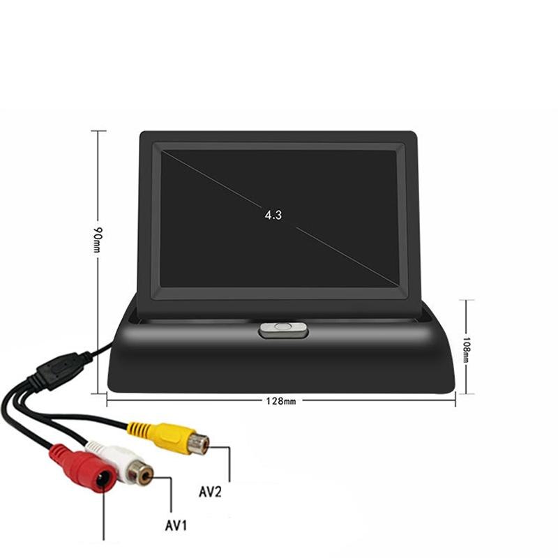 4.3 Inch HD Wireless TFT LCD Car Display Foldable Monitor Display Reverse Camera Parking System For Car Rearview Monitor