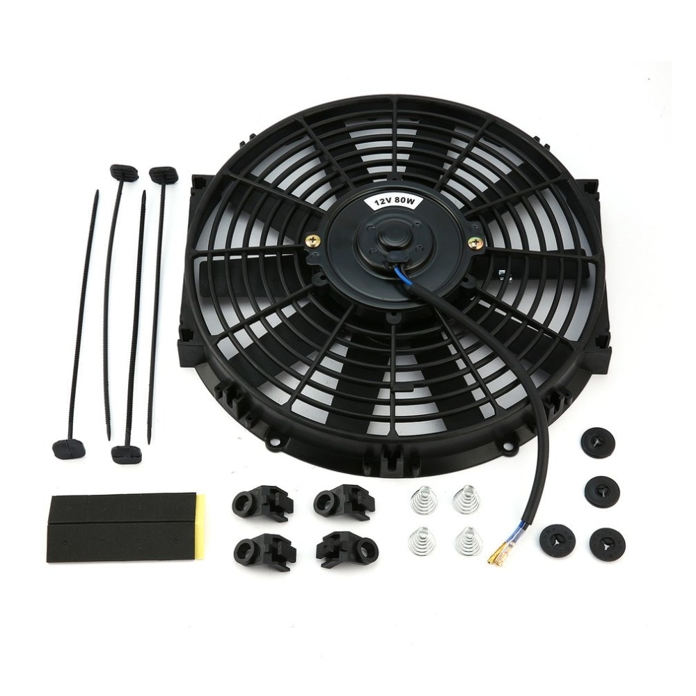 Genuine 10 Inch 80W Round Frame Straight Leaves High Performance Motorsport Fans Automotive General Purpose Electronic Fan