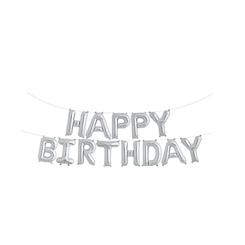 Fargerik gratulerer med dagen bunting bannere 1st bursdagsballonger fest blå rosa 16 tommers aluminiumsdekor folie bokstaver festrekvisita: Mørk khaki