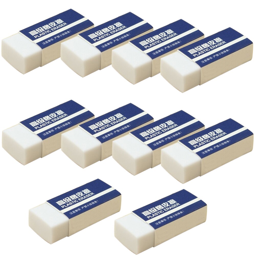 10Pcs Soft Pencil Rubber Erasers Drawing Art Eraser Students Stationery School Office Correction Supplies
