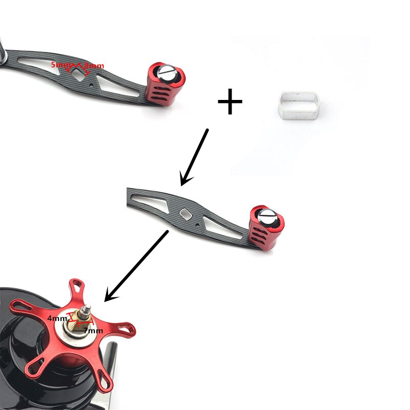 Rompin, 2 uds., balancín de carrete de pesca, adaptador de agujero de balancín de pesca, espaciador de 8x5 a 7x4MM, piezas de balancín de pesca, aparejos de pesca de carpa