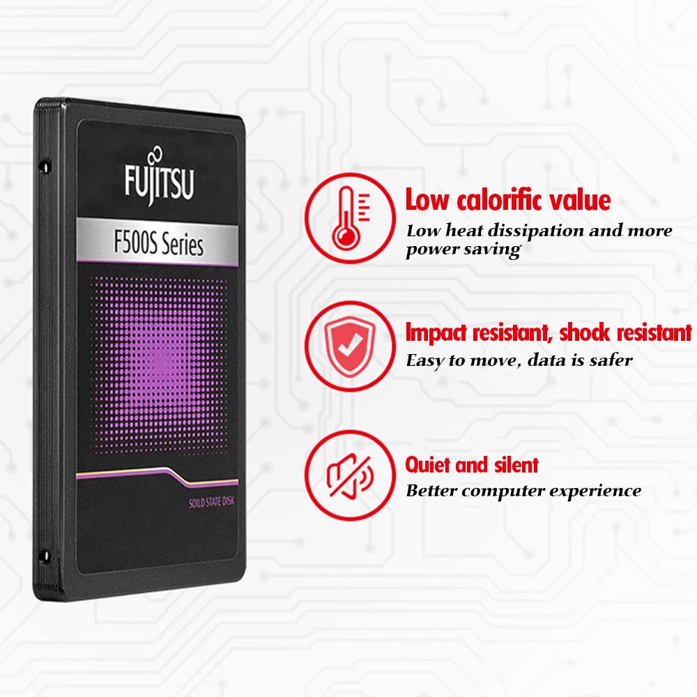 FUJITSU 2.5inch ssd 256 gb sata iii hd ssd 256gb 3D NAND Flash 500MB/s TLC SMI Phison internal Solid State Drives for laptop PC