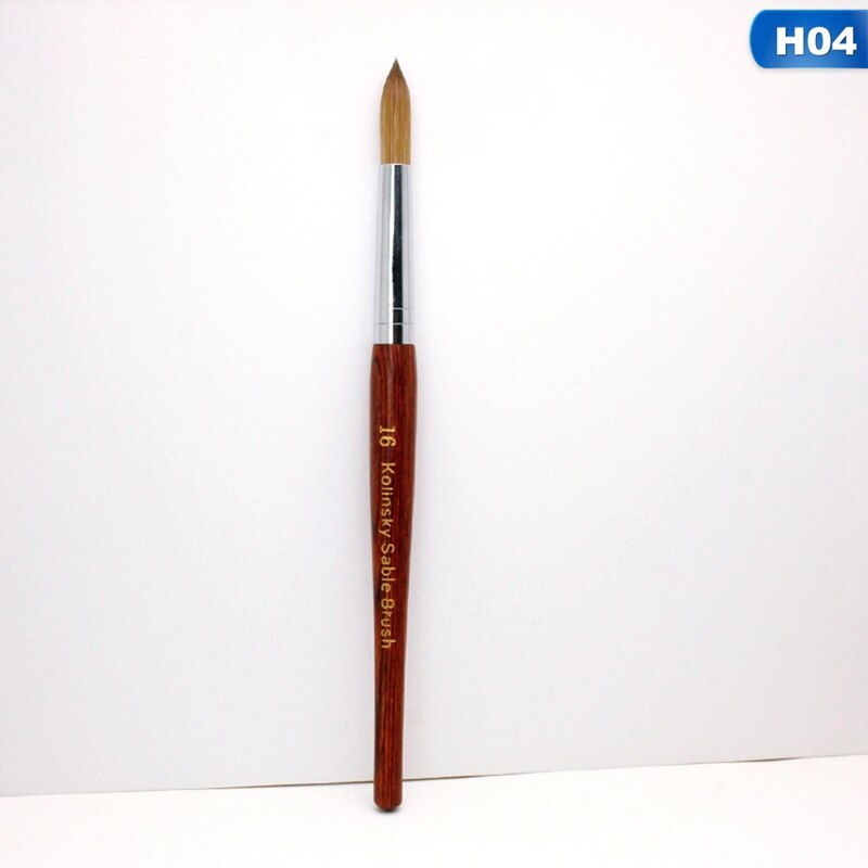 Round Sharp 1pcs 10#12#14#16#18#20#22#24 Kolinsky Sable Brush Acrylic Nail Art Brush Red Wood Crystal Acrylic Salon: 4