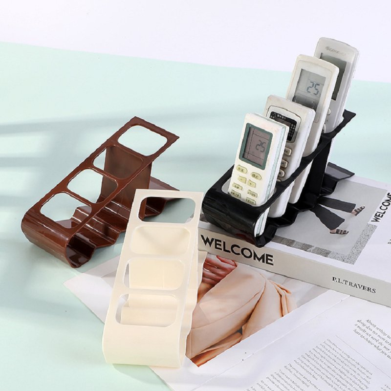 4-Grid Storage Rack Tv Air Conditioning Remote Control Stand Holder Desktop Shelf Sundries Organizer Home Office Storage Holders