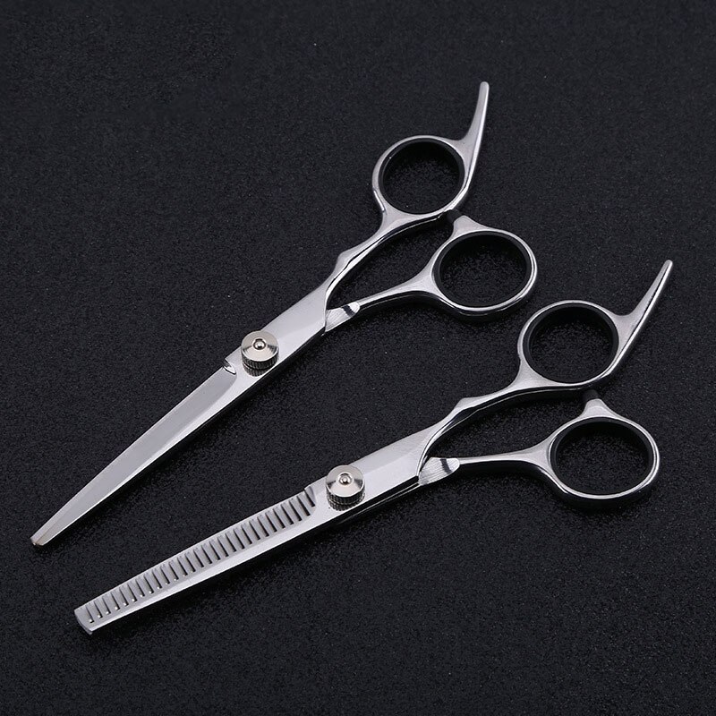 Hair Cutting Scissors Kit Barber Hair Shears Set Home Hair Shears Kit for Men/Women/Kids/Pets-Silver 5 pcs