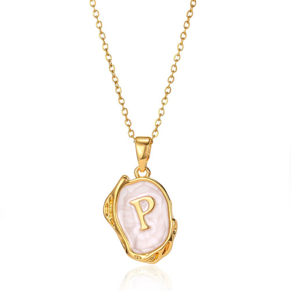 Collar con colgante de acero inoxidable chapado en oro del alfabeto de A-Z para mujer, cadena de serpiente con letra inicial, collares de clavícula, joyería para el cuello: Pistola negra plateada