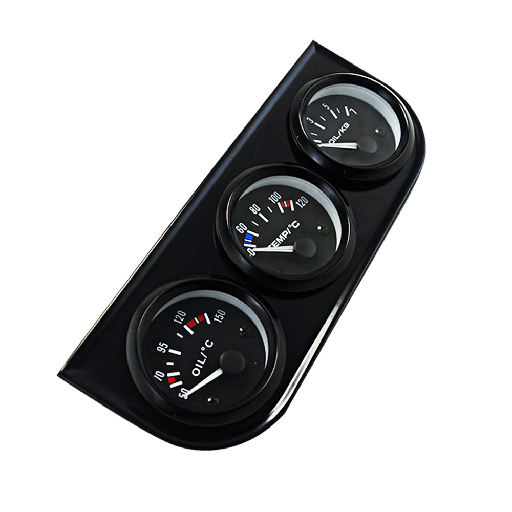 Capteur de pression huile | Kit universel Triple, 52mm 12V température de l'eau, capteur de pression d'huile, mètre de voiture