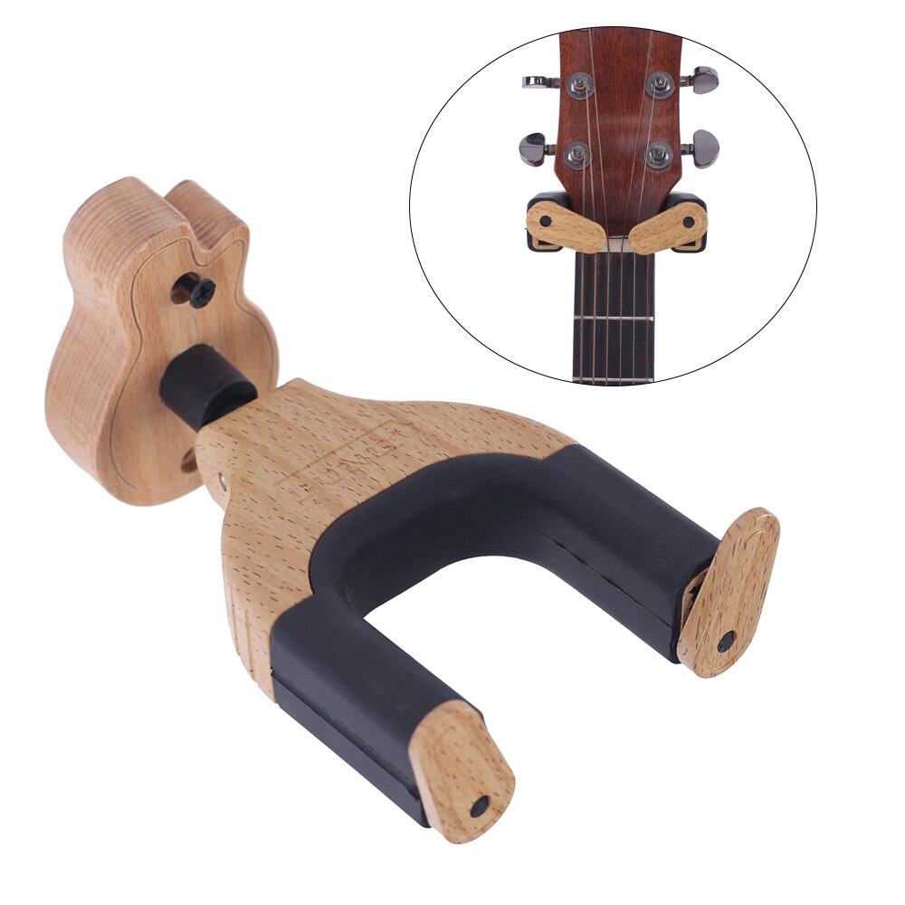 Veggfeste gitar henger krokholder keeper autolås med gitarform massivt trebunn for elektriske gitarer gitar tilbehør: Default Title