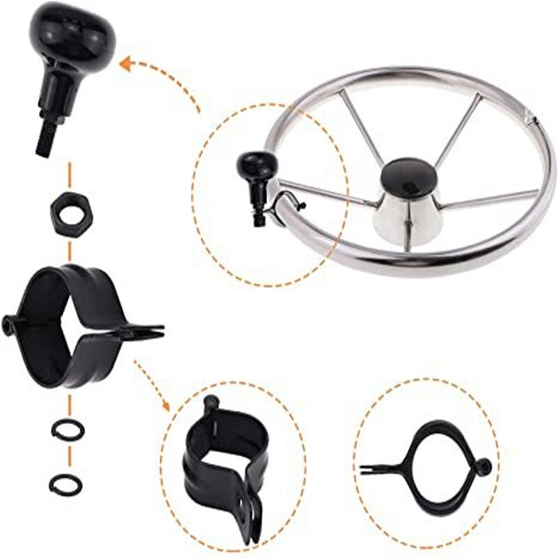 Poignée de volant de voiture universelle, boule de suralimentation, poignée de voiture, Clip de fer, poignée de puissance de direction pour voitures et camions