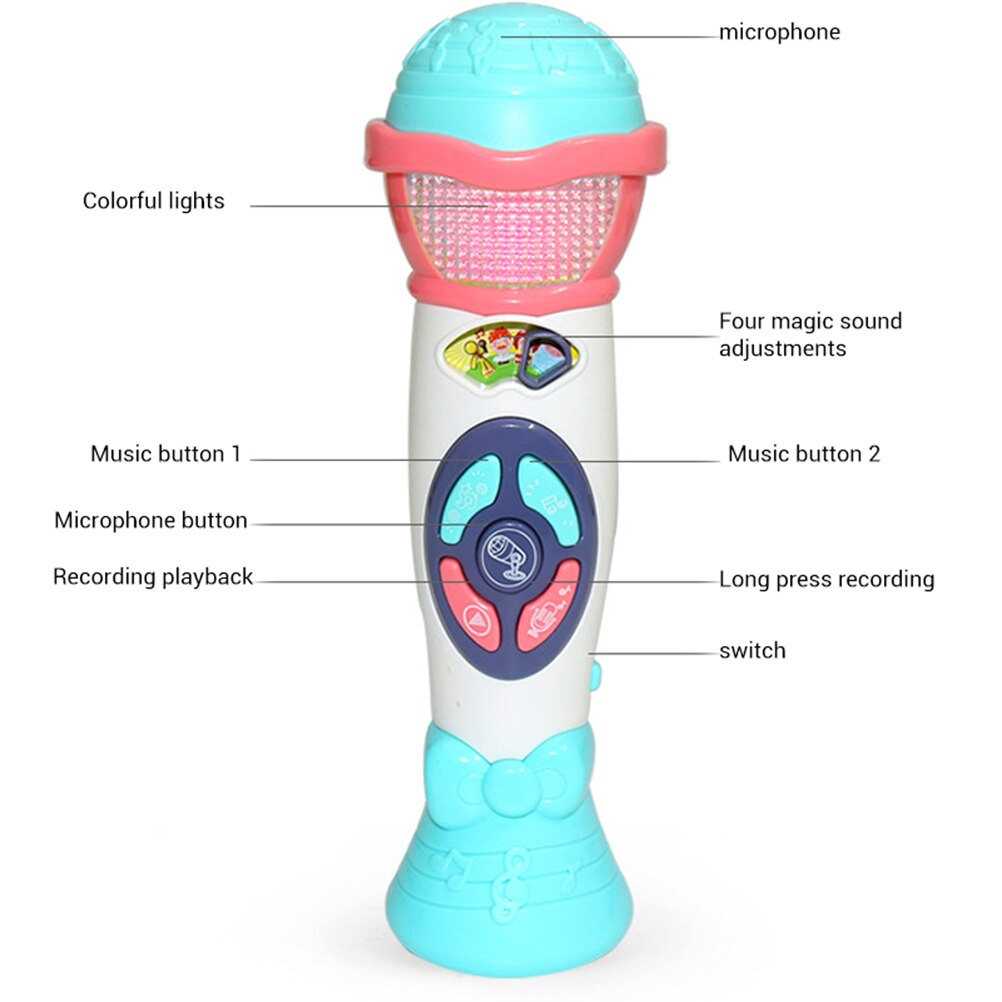 Elektrische Kids Microfoon Speelgoed Met Voice Changer Opname Muziek En Licht Speelgoed Voor Kids Voice Changer Games #20