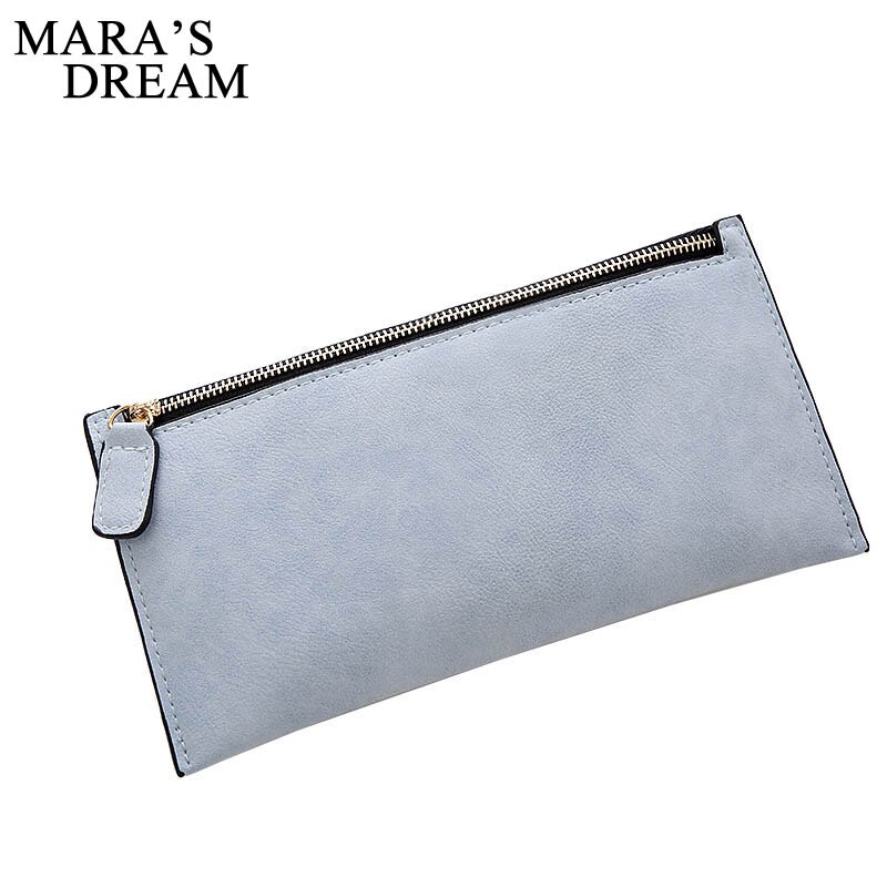 Mara's Dream Korean Version Of The Women's Coin Purse Card Bag Frosted Leather Long Wallet Explosion Models Solid Color