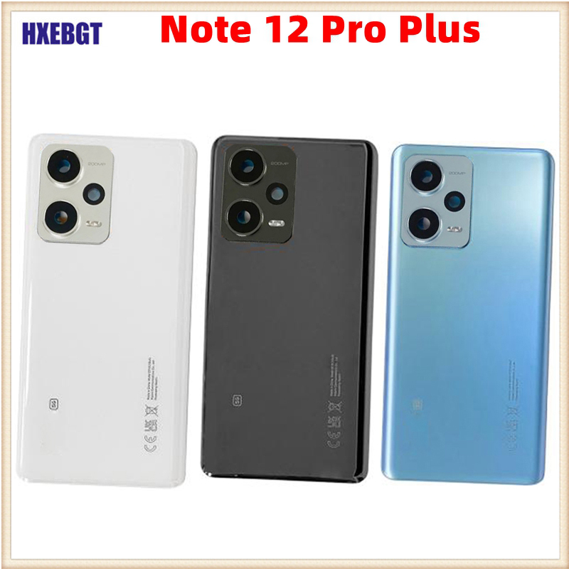 Para Xiaomi Redmi Note 12 Pro Plus 5G carcasa trasera batería cubierta trasera Note 12 Pro + tapa trasera de cristal chasis puerta piezas de lente de cámara