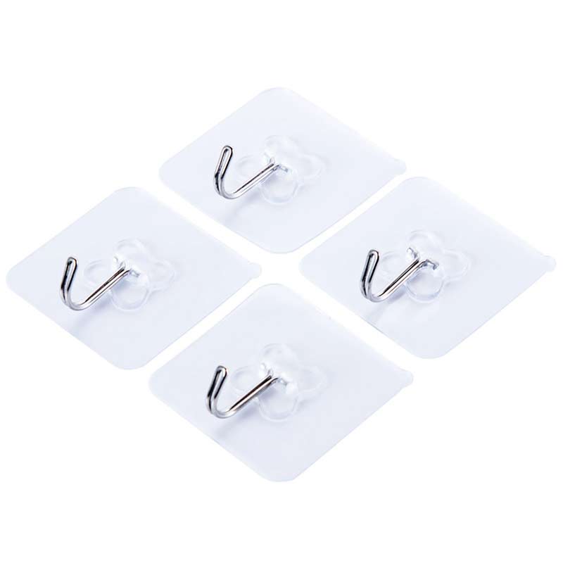 Strong Adhesive Wall Hook Transparent Removable Hanger Hooks for Bathroom Kitchen ENA88