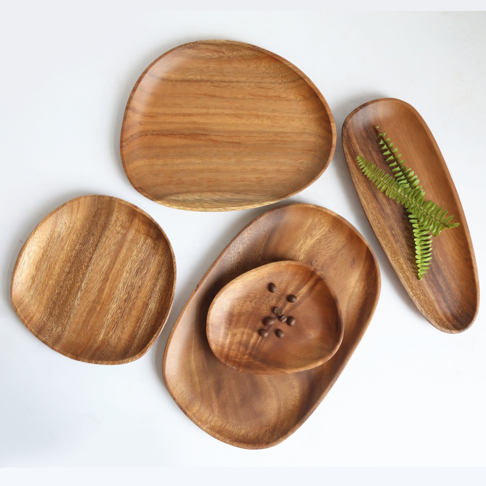 Irregular Acacia Wood Plate Special-shaped Solid Wood Snack Fruit Plate, Wooden Plate cake plate