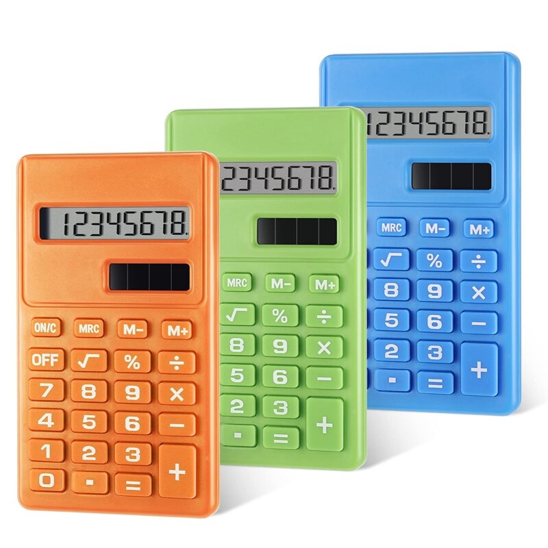 Mini Digital Desktop Calculator with 8-Digit LCD Display Standard Function Electronic Pocket Size Calculator for School