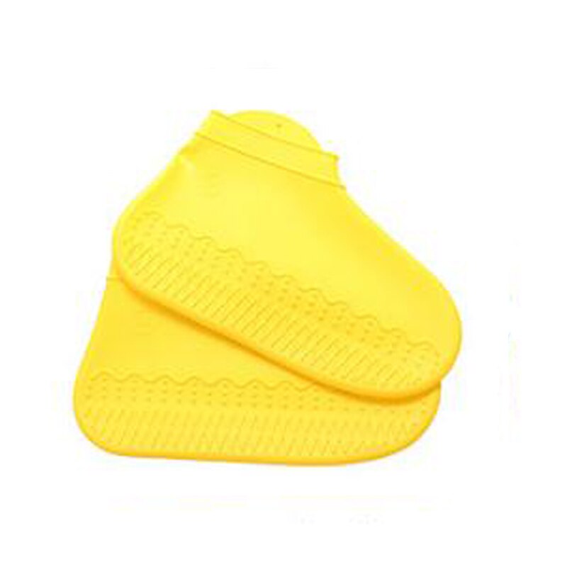 1pair Reusable Shoe Cover Waterproof Anti-Slip Silicone Rain Shoes Protectors Motorcycle Bike Rain Boot Women Men Rain Boot: Yellow / L