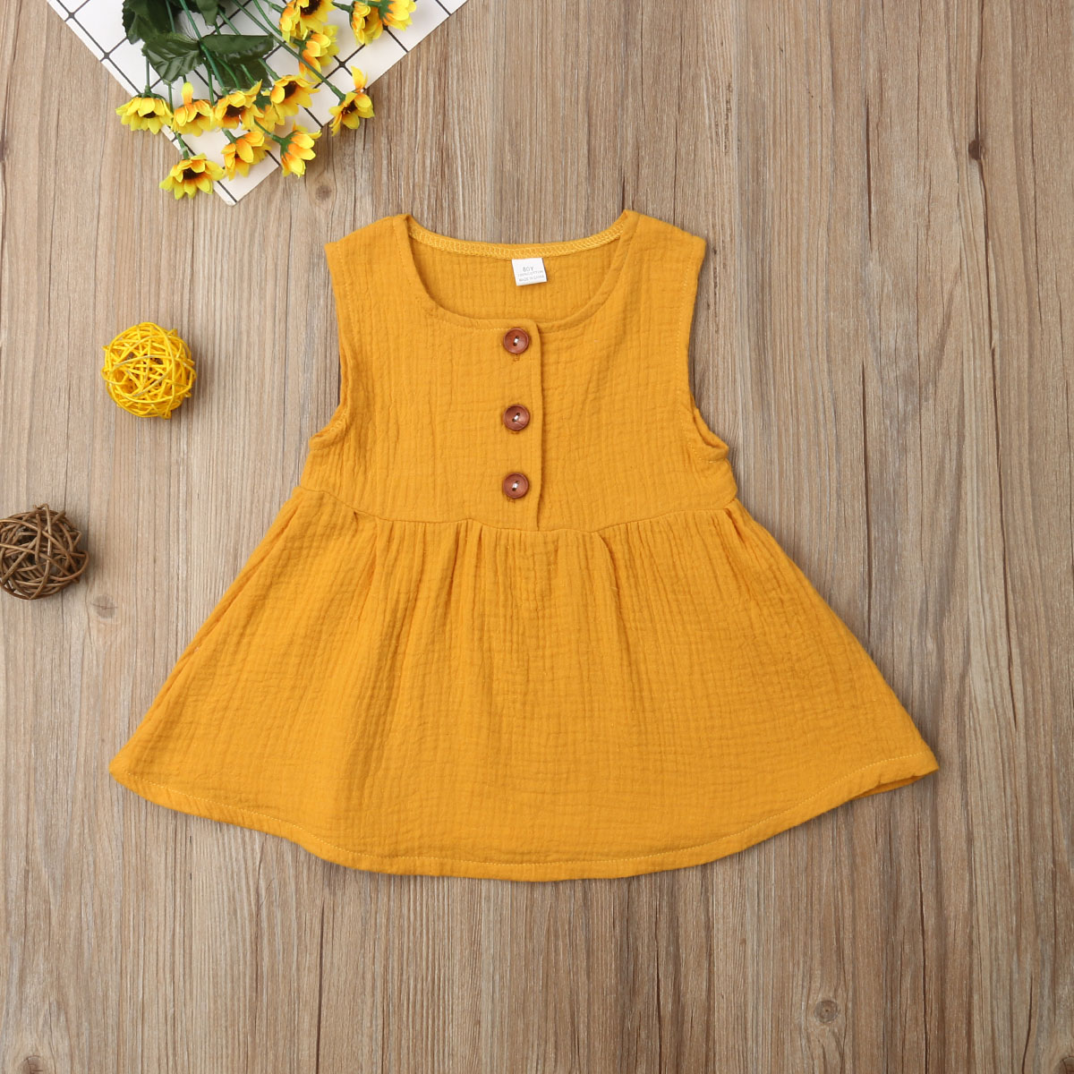0-3 Years Summer Kids Toddler Baby Girls Sleeveless Blouse Cotton Casual Vest Tops Shirt Button Casual Ptincess Clothes