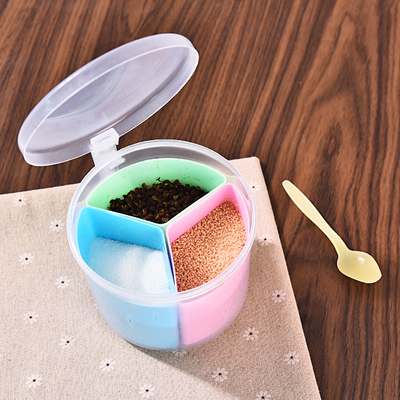 Plastic Divided Spice Box Kitchen Seasoning Jar Seasoning Box Sugar Jar Salt Jar kitchen accessories: A