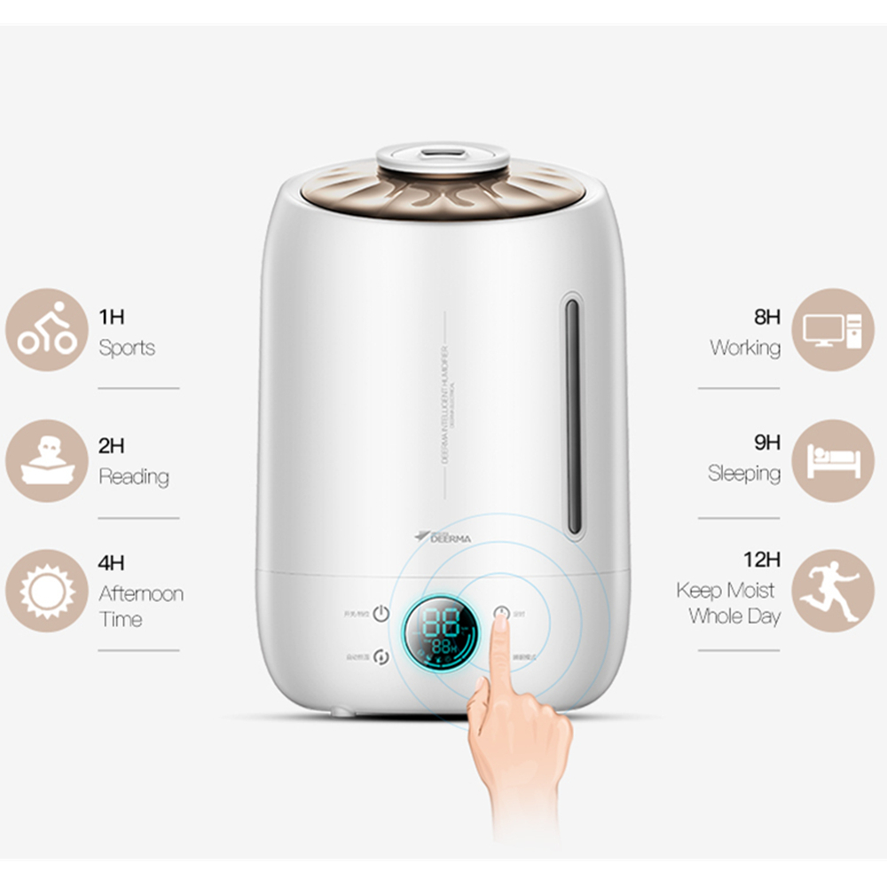 Xiaomi Deerma humidificador de aire difusor de Aroma aceite ultrasónico niebla 5l silencioso Aroma niebla fabricante Led pantalla táctil hogar difusor de agua