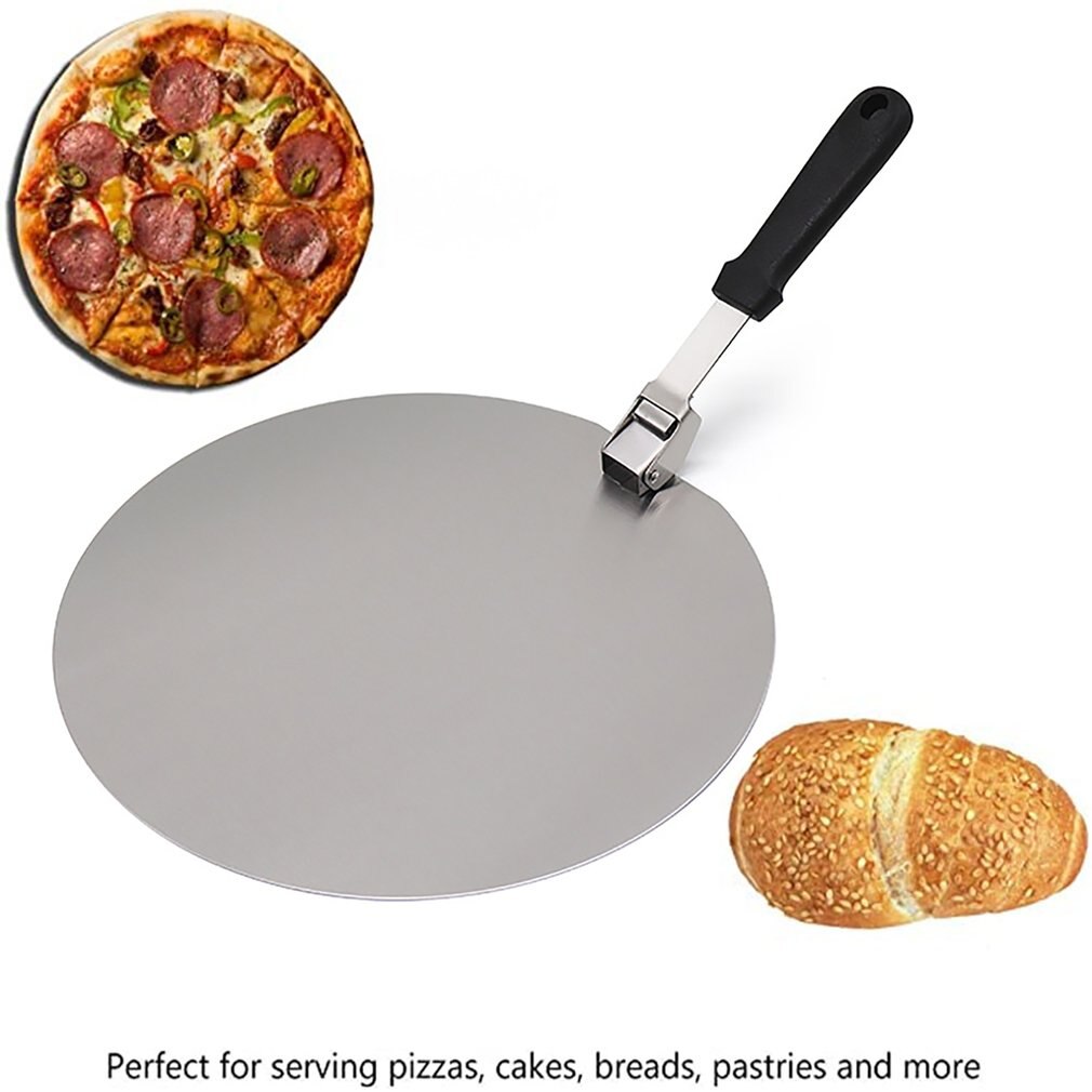 Round Pizza Peel Stainless Steel Pizza Peel Household Pizza Wheel Cutter With Handle Baking Pizza Shovel Kitchen Gadget