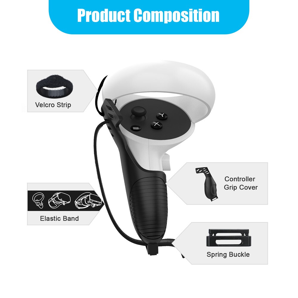 Amvr touch-controller-griffhülle für oculus quest 2 vr headset, brillengriff für quest 2 , schutzhülle gegen wegwerfen