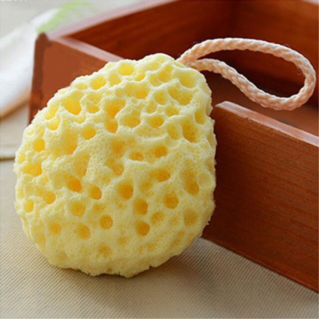 Novo banho bola malha escovas esponjas banho acessórios do corpo wisp esponja natural escova seca esfoliação equipamento de limpeza: yellow
