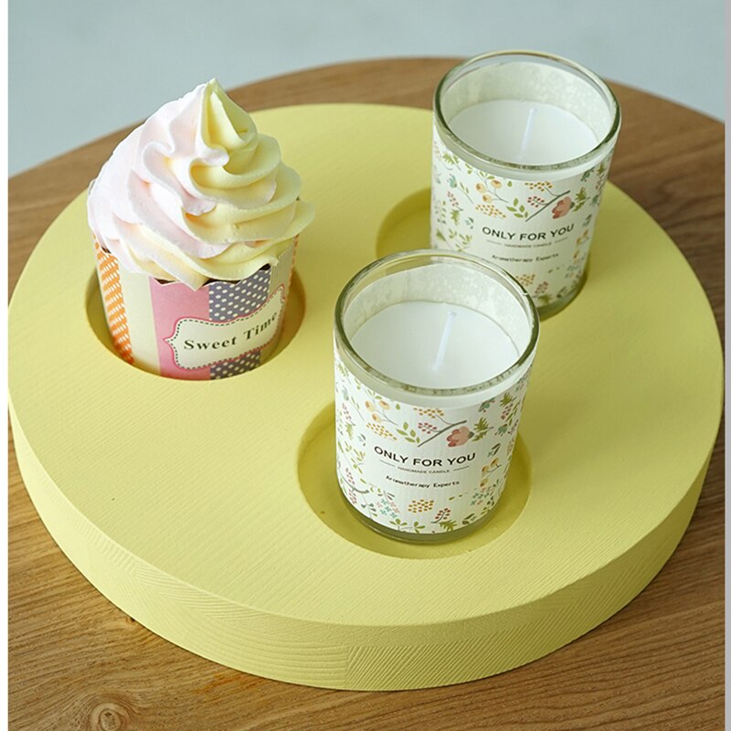 SWEETGO 3 halten holz bord tablett Japanischen stil Nachtisch Muffin platte lebensmittel Palette hause dekoration für Süssigkeit Bar kerze Halfter