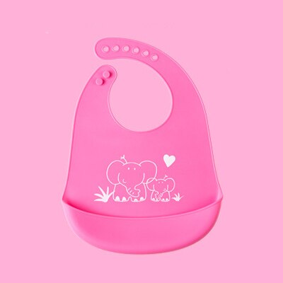 Kids 100% Zuiver Silicium Bib Baby Bib Kinderen Verstelbare Eetbare Silicagel Waterdichte Bib Babyvoeding Gereedschap Jongen Meisje slabbetjes: Pink