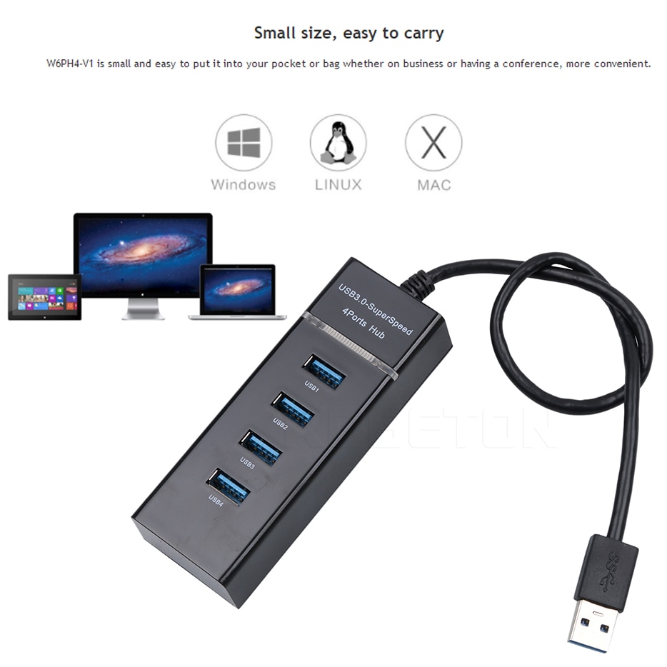4 Ports High Speed HUBs Hi-Speed 4 Port USB 3.0 Multi HUB Splitter Expansion For Desktop PC Laptop Adapter USB HUB