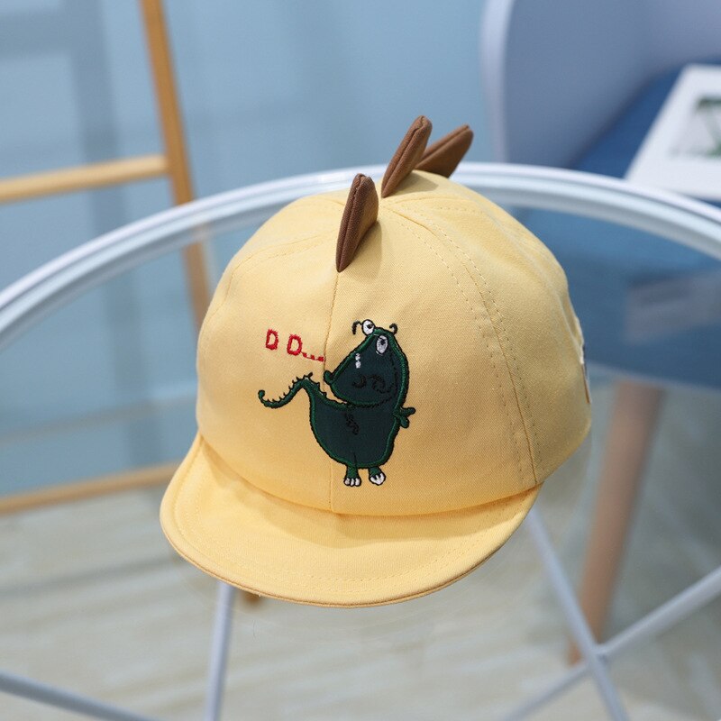 Leuke Cartoon Dinosaurus Baby Baseball Cap Zachte Katoen Jongens Meisjes Zonnehoed Zomer Baby Peuter Kinderen Strand Hoed: yellow