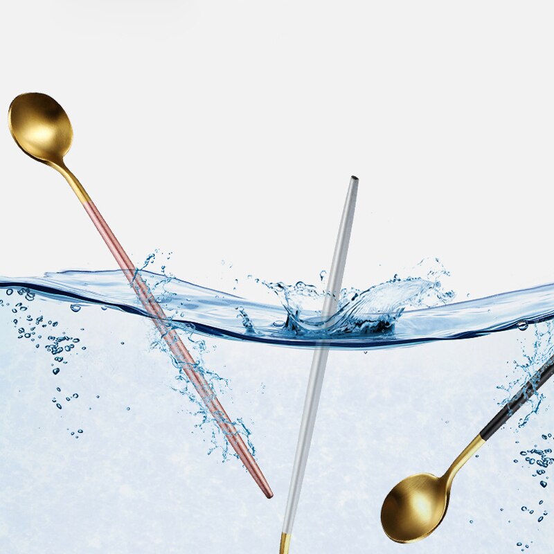 Cuillère à café en acier inoxydable | carré rond thé au lait cuillère à remuer, cuillère à café à long manche, SpoonCafe à Dessert