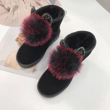 Winter Vrouwen Laarzen Bont Hoofdtelefoon Leuke Laarzen Waterdicht En Fluwelen Dikke Warme Schoenen Gemaakt Van Katoen.: 2 / 5.5