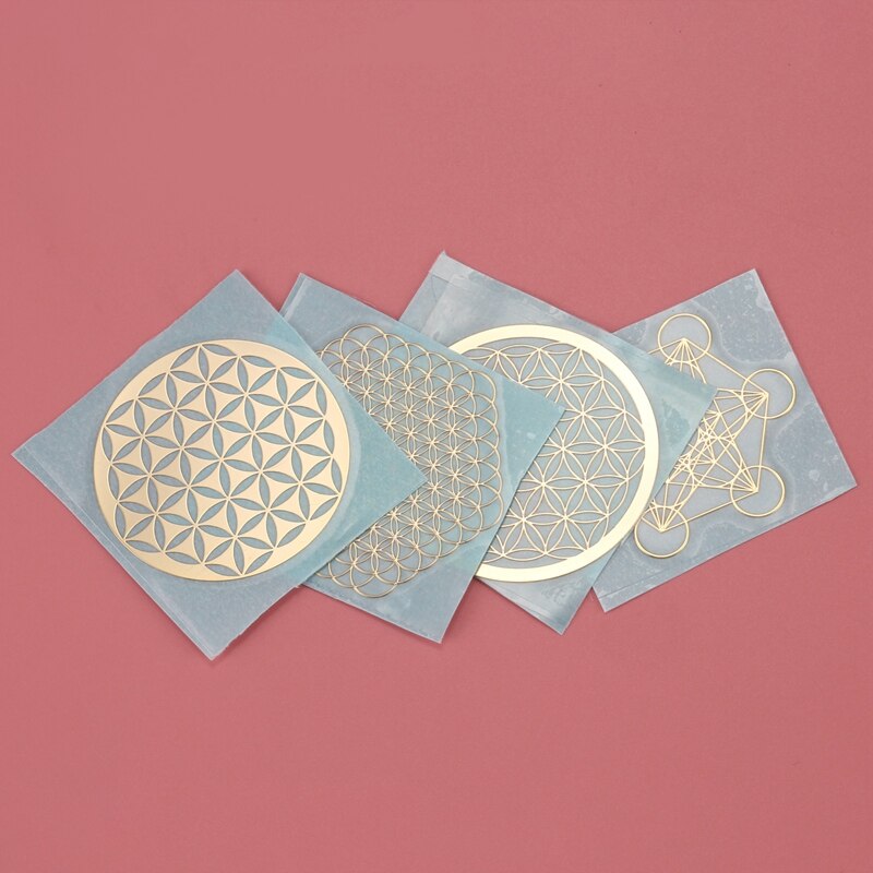 4 Teile/satz Neue Metall Energie Dekor Aufkleber Blume Des Lebens