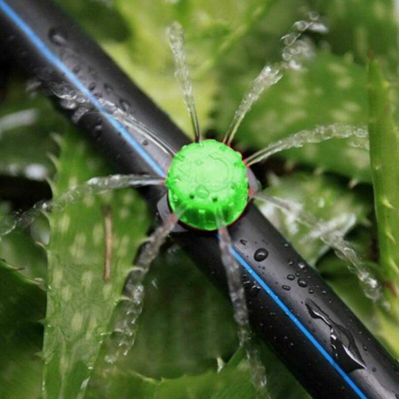 100-PACK-360 Degree Drip Irrigation Nozzle, Adjustable Flow Rate Suitable For 1/4 (4-7mm) Drip Irrigation Tube
