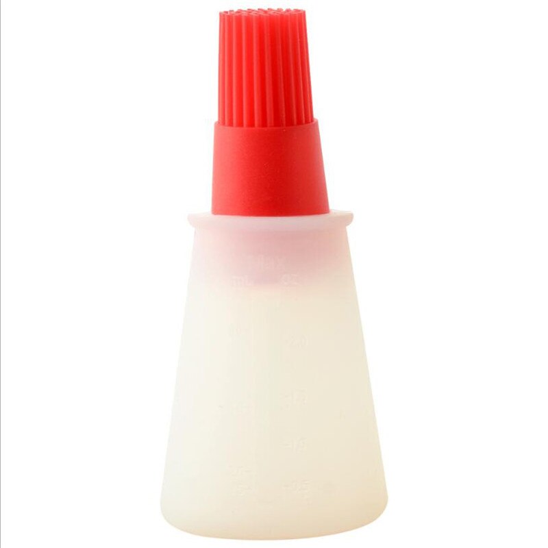 Bouteille d'huile en Silicone Portable avec brosse, brosses à huile pour Grill, huile liquide, pâtisserie, outil de cuisine pour BBQ, 1 pièces: Red