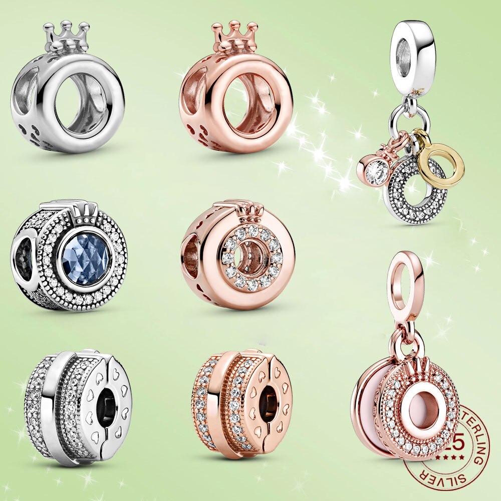 925 en argent Sterling breloque couronne coeur Bracelet femmes bijoux collier en argent Sterling pendentif