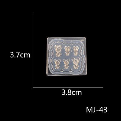 1Pc 3D Acryl Mal Voor Nail Art Decoraties Diy Siliconen Lippen Nail Art Sjablonen Bunny Nagels Art Mallen: MJ43