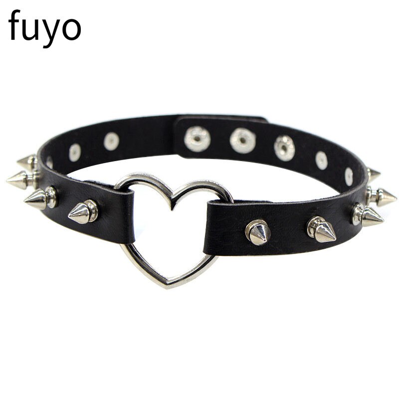 Gothic Schwarz Schloss Kette PU Leder Halsband Hal...  Grandado