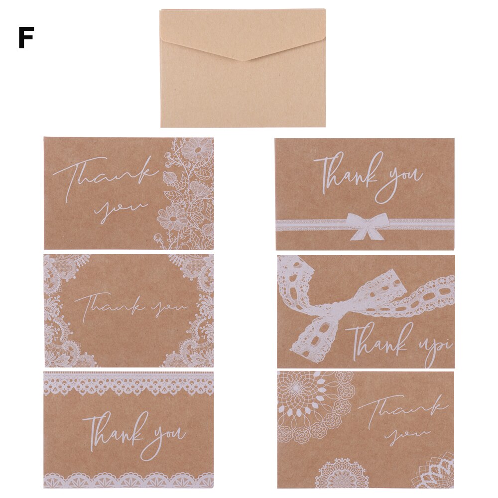 Cartes de remerciement en feuille d'or, lot de 4/6 cartes d'invitation à motifs floraux avec enveloppes, autocollants vierges, cartes postales pliantes: 6Pcs-F