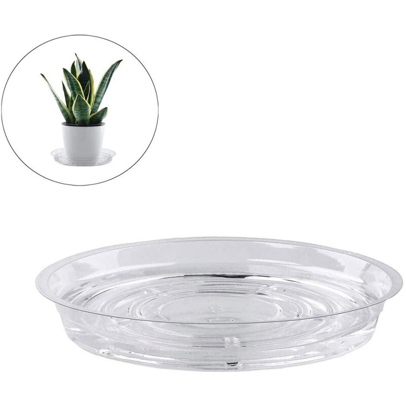 Clear Plant Saucers Excellent Transparent Drip Tray Flower Pot Mat for Indoor & Outdoor Plants 24 Pieces/Set