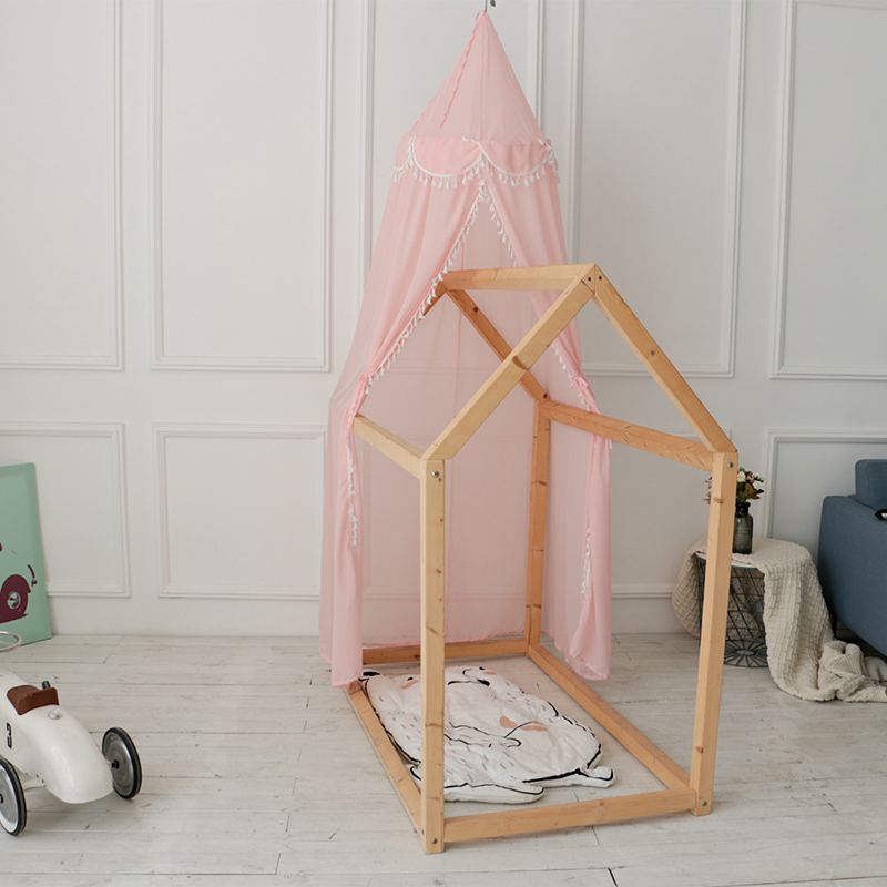 KAMIMI Nuovo bambino Camera Palla di Pelo Nappa Della Decorazione Della Casa Del Merletto e Letto per Bambini chiffon Petalo Tenda Volant Zanzara Netto