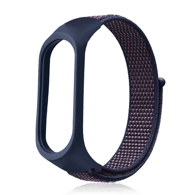 Correa de nailon para Xiaomi Mi band 5, repuesto de pulsera transpirable Xiomi Mi5 NFC, correa para Xiaomi Mi band 5: Blue-purple