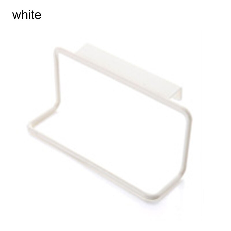 Portable Towel Rack Plastic Hanging Holder 1Pcs Home Storage Organizer Kitchen Accessories Cupboard Cabinet Door Back: White