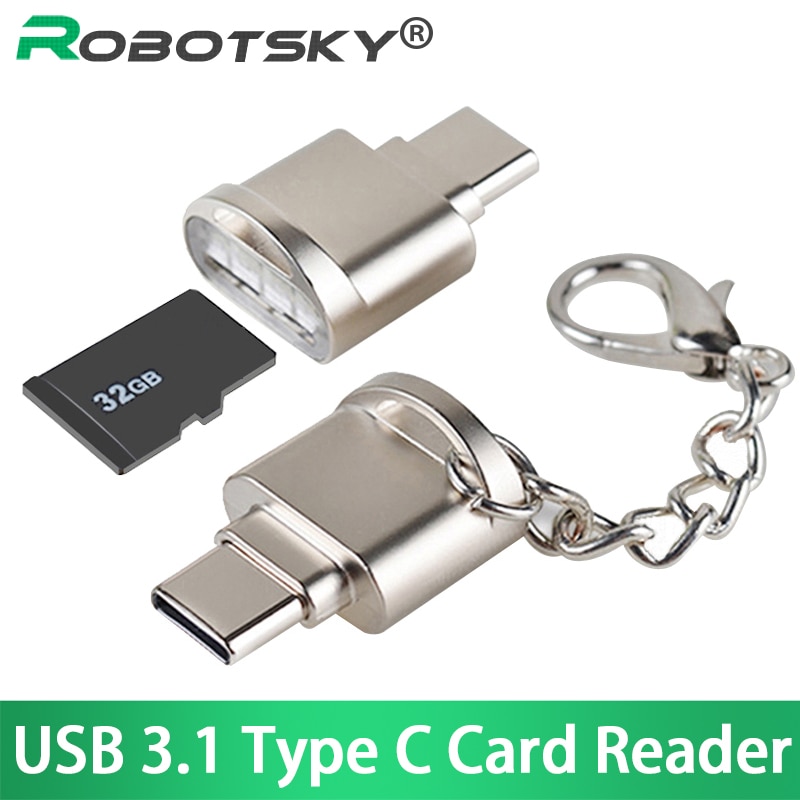 Lettore di schede USB tipo C USB3.1 tipo-c supporto adattatore OTG lettore di schede di memoria micro SD TF con catena per Samsung galassia