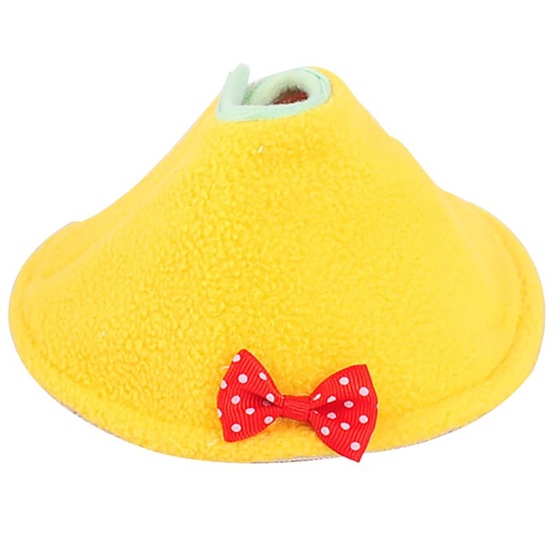 Coleira de papagaio para decoração de animais de estimação, cone macio ajustável, antimordida, gola de recuperação, manga de pescoço para paraquete, suprimentos, 1 peça: yellow M