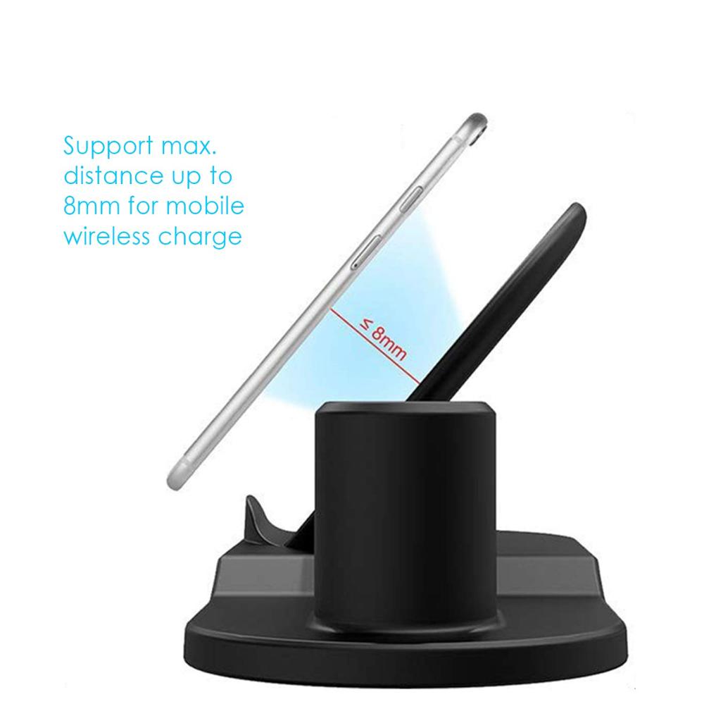 2 In 1 10W Snelle Draadloze Charger Stand Charging Dock Station Voor Apple Horloge 4/3/2 /1 Iphone 8/8 +/X/Xr/Xs/Xs Max Samsung S10 +/S9 +