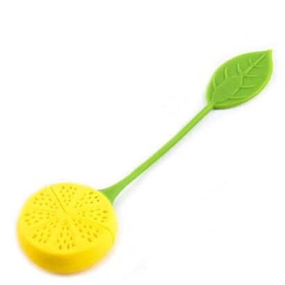 Reuseable Foof Veilig Siliconen Gele Citroen Vorm Thee Blad Tas Houder Thee Koffie Kruid Punch Filter Thee-ei: 1