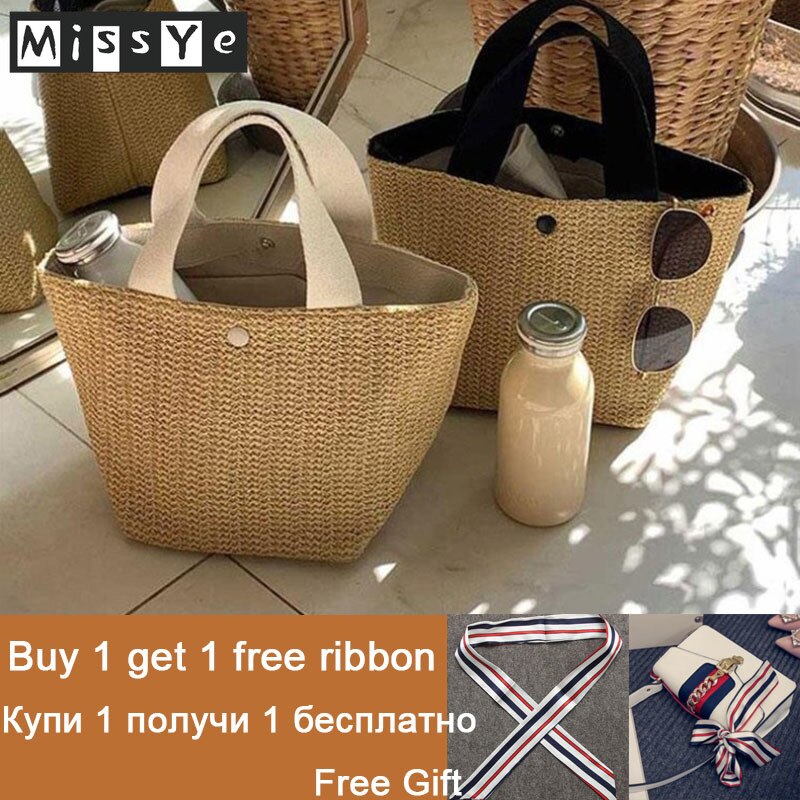 Vintage casual portable straw bag summer seaside beach bag women сумки женские пляжная сумка bolsa de playa соломенная сумка