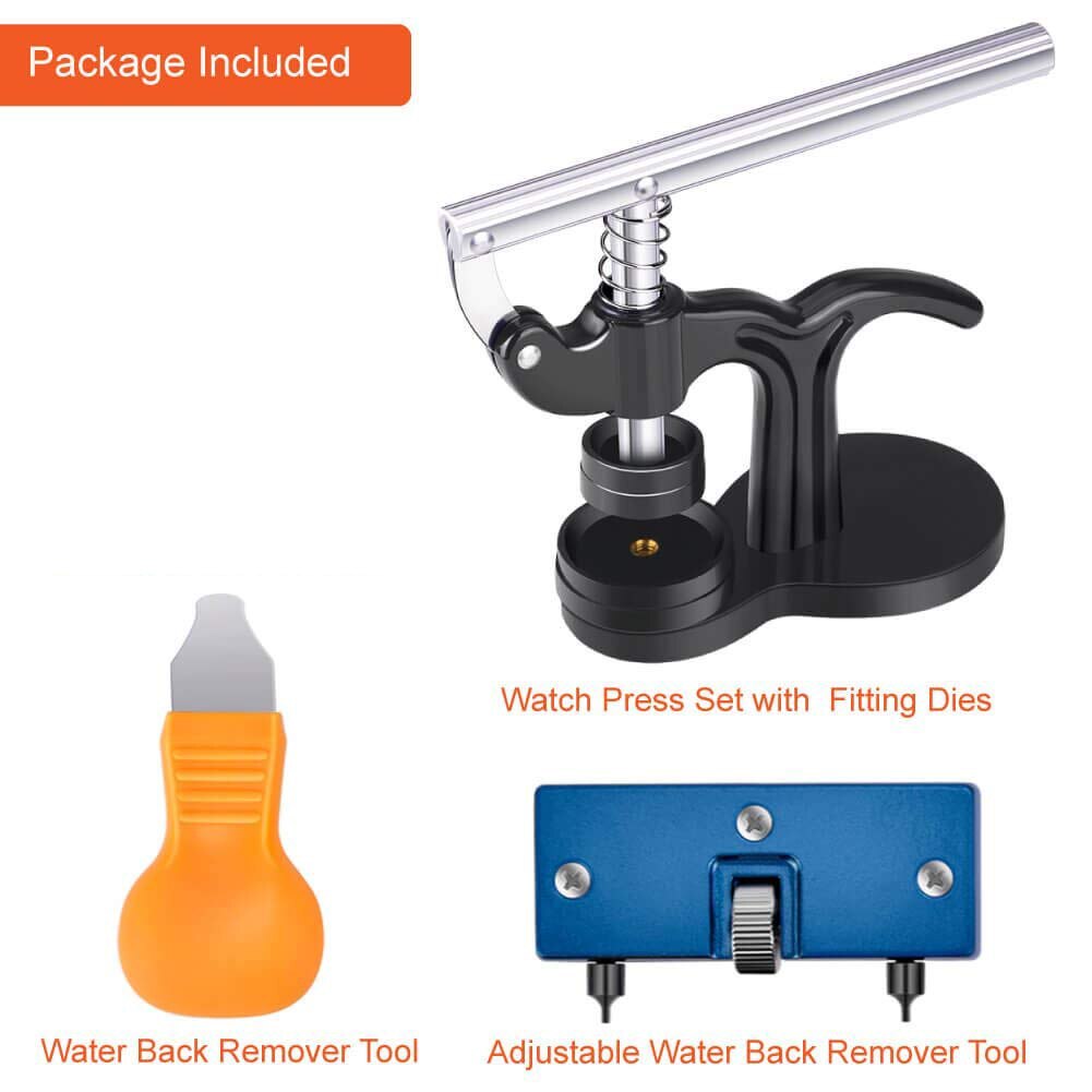16Pcs Watch Press Tool With Watch Battery Replacement Tool Kit And Fitting Dies For Watch Back Remover Closer Repair And Battery