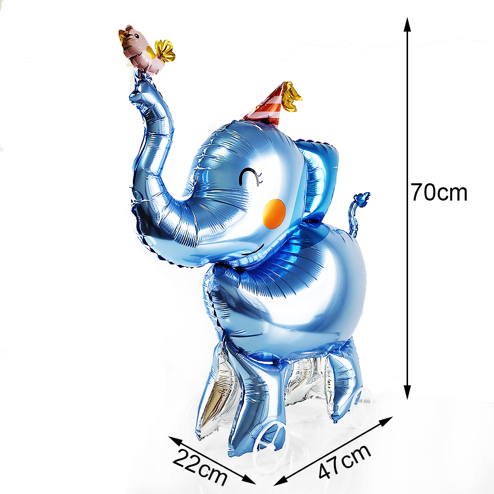 Globos de animales de Safari en la jungla, leones de pie 3D, tigres, jirafas, palmera para niños, decoraciones de cumpleaños: Negro